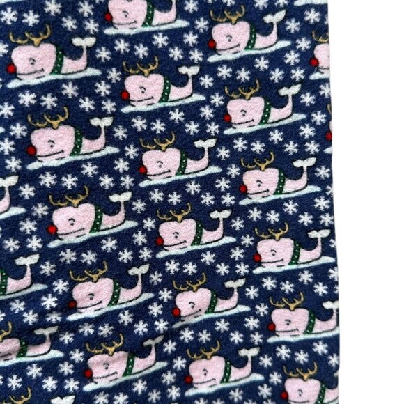 VINEYARD VINES Holiday Lounge Pants Medium Christmas Whales Blue Cotton Flannel - Picture 7 of 7